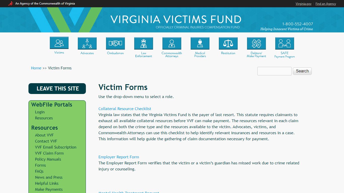 Victim Forms | Virginia Victims Fund - cicf.state.va.us
