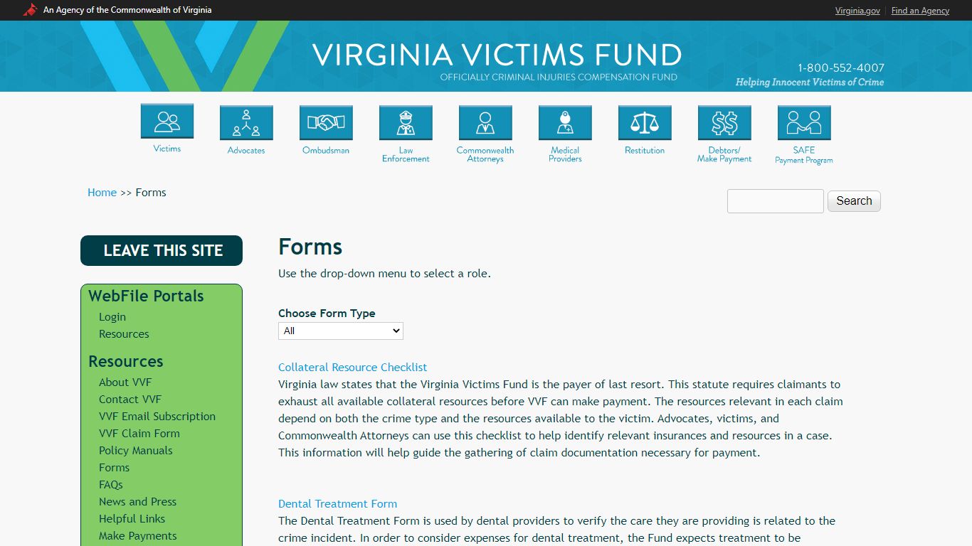 Forms | Virginia Victims Fund